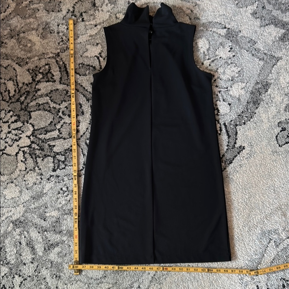 Banana Republic Black Sheath Midi Dress Mock Neck Sleeveless